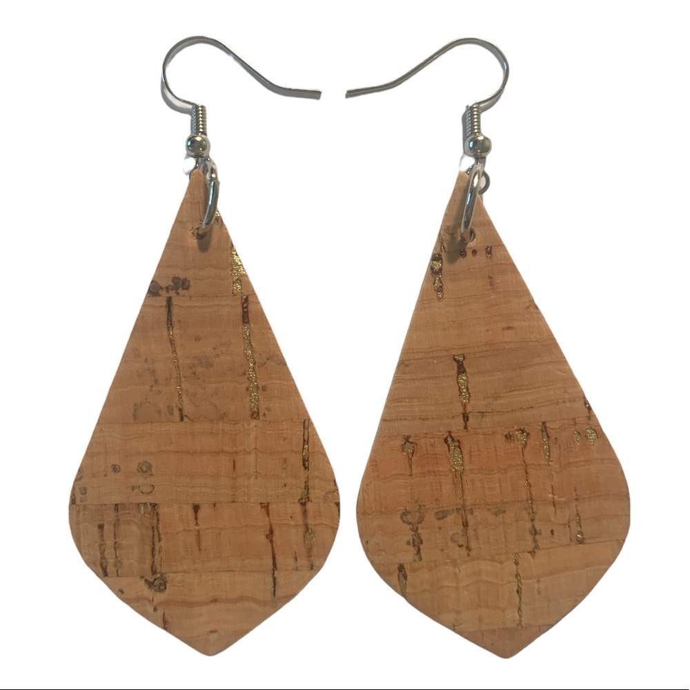 Real Cork Dangle Earrings Fashion Jewelry - Picture 6 of 6